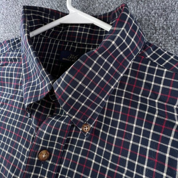 Brooks Brothers Long Sleeve Button Up Shirt Mens Large Red Blue Check Adult - Picture 8 of 11